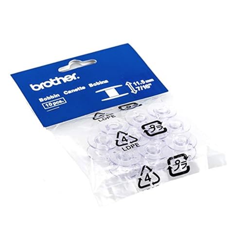 Brother SA156 — Clear Plastic Bobbins, 10-Pack