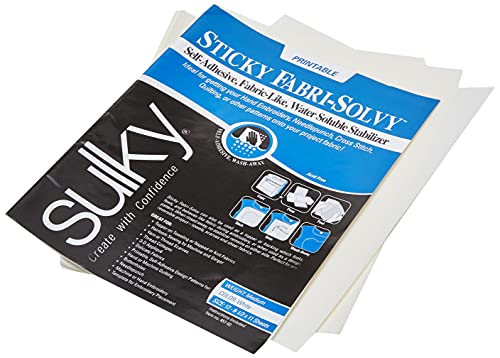 Sulky Sticky Fabri-Solvy 457-02 — Printable Placement Sheets